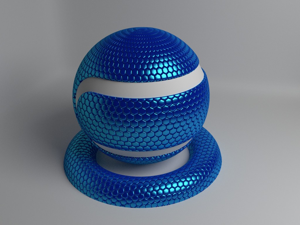 Blue Metal Hexagon Tile Material (Cycles) preview image 1